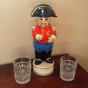 Vintage Napoleon Whiskey Decanter Alberta Mold Mid Century Kitschy Bar Liquor Bottle Decanter