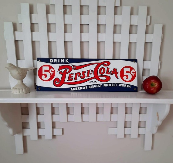 Vintage Advertising Sign PEPSI COLA Metal Sign Bar Decor or Barnum's Animal Crackers