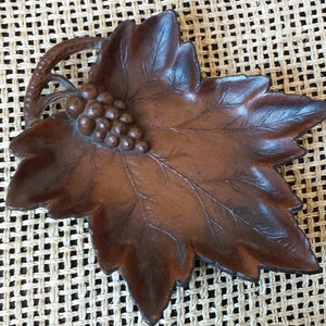 Vintage Grape Leaf Tray Decorative Bowl Autumn Décor Accent