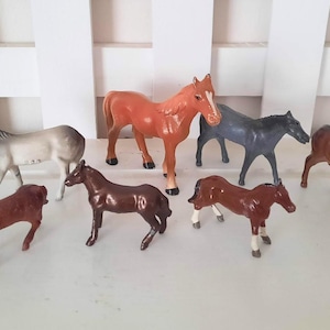 Vintage Miniature Horse Figurine Cast Metal Antique Toy Horse Shadow Box Horse Assorted Styles Each Sold Separately