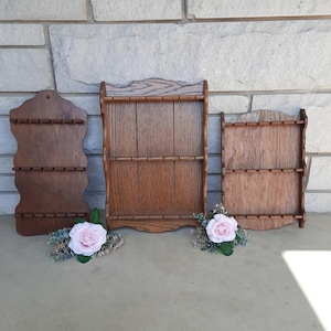 Vintage Souvenir Spoon Rack Wooden Display Case Mid Century Kitchen Décor Farmhouse Kitchen Assorted Styles Sold Separately