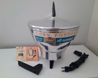 Vintage Retro REGAL Corn Popper 4 Qt. Size All-Automatic Electric Popcorn Popper New