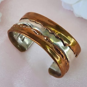 LAZARO G Designer Bracelet Sterling Silver Solid Brass Modernist Style Cuff Bracelet