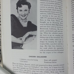 Vintage Cookbook Celebrity Recipes Compiled by Helen Dunn Hardcover 1958 Contains Many Photos of Movie Stars RARE 1950's Cookbook image 4