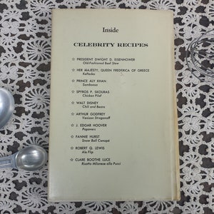 Vintage Cookbook Celebrity Recipes Compiled by Helen Dunn Hardcover 1958 Contains Many Photos of Movie Stars RARE 1950's Cookbook image 3