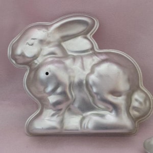Bunny Rabbit Cake NORDIC WARE No. 41200 Factory Sealed Vintage 3-D Bunny Cake Mold Aluminum 2 Piece Pan OR Same Design Open