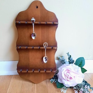 Vintage Souvenir Spoon Rack Mid Century Kitchen Décor Farmhouse Kitchen Spoon Display Rack Assorted Sizes and Styles