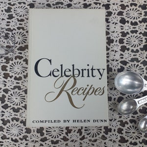 Vintage Cookbook Celebrity Recipes Compiled by Helen Dunn Hardcover 1958 Contains Many Photos of Movie Stars RARE 1950's Cookbook image 8