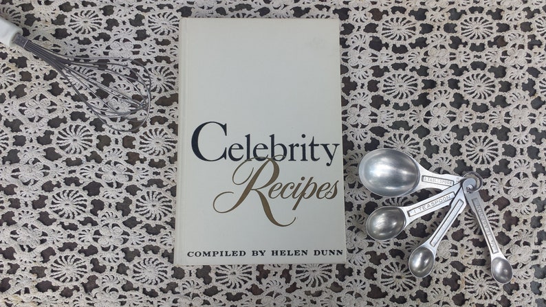 Vintage Cookbook Celebrity Recipes Compiled by Helen Dunn Hardcover 1958 Contains Many Photos of Movie Stars RARE 1950's Cookbook image 8