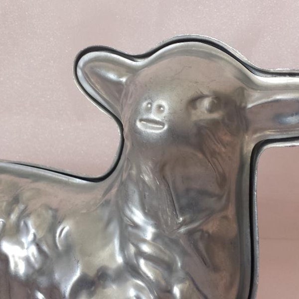 Vintage Lamb Cake Mold Aluminum 2 Piece Baking Pan Makes 3 Dimensional Easter Lamb Cake Spring Baking Easter Traditions Gift