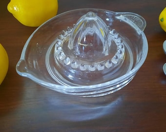 Vintage Hand Juicer Clear Glass Orange Squeezer Lemon Reamer 2 Styles Sold Separately