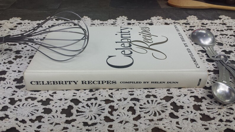 Vintage Cookbook Celebrity Recipes Compiled by Helen Dunn Hardcover 1958 Contains Many Photos of Movie Stars RARE 1950's Cookbook image 2
