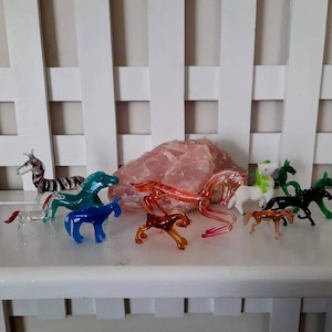 Vintage Hand Blown Glass Horse Figurines Miniature Shadow Box Horse Assorted Styles Sold Separately