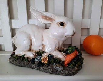 Spring Decor Bunny Figurine Life Sized Resin Rabbit