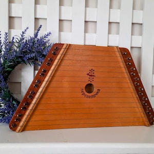 Zither Musical Instrument Wooden Laptop Harp 15 String Made in Republic of Belarus Calming Meditative Musical Instrument