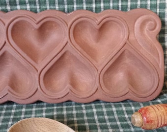 Vintage Heart Shaped Stoneware Baking Mold Makes Heart Shaped Muffins or Cookies Valentine's Day Baking Crafting Mold