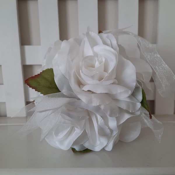 White Roses Kissing Ball Wedding Accessory