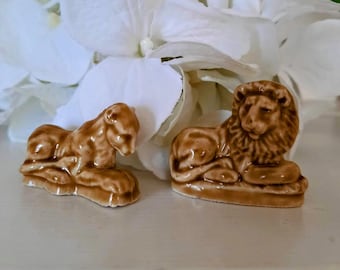 Vintage Wade Pottery Miniature Animals Chimp, Panther, Lion, Lioness, Red Rose Tea Porcelain Figurines Wade Whimsies England Sold Separately