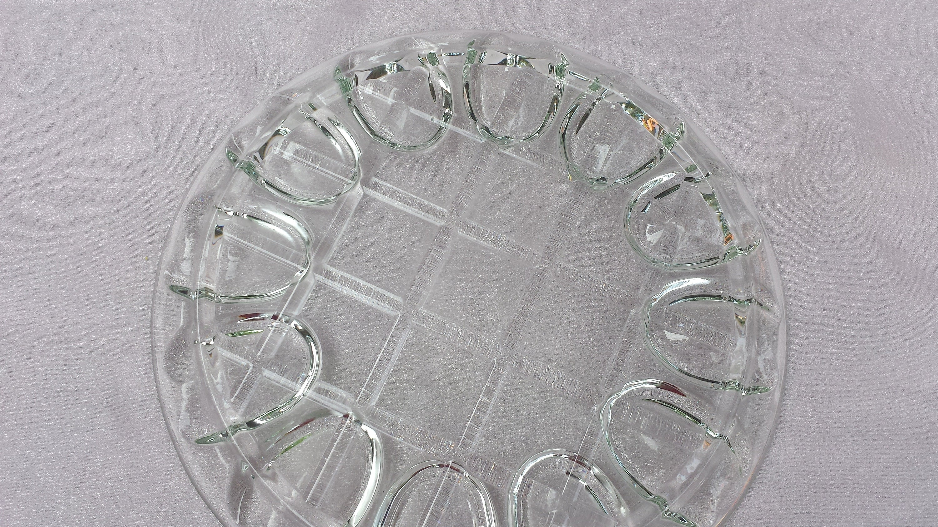 Deviled Egg Plate Clear Heavy Weight Glass Deviled Egg Dish Etsy