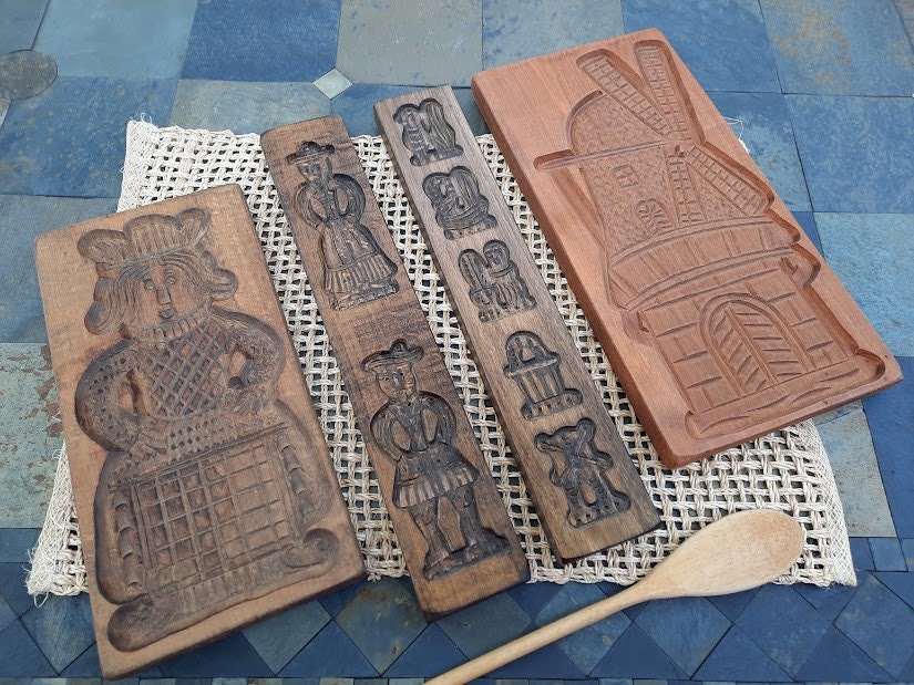 Carved wooden cookie molds sale