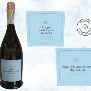 Custom bottle Labels, prosecco la marca, Groomsman and Bridesmaid Gifts, Wedding, Birthday Gifts DIGITAL DOWNLOAD