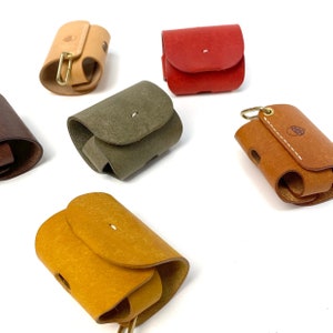 AirPods Pro Case met optionele Strap_9 Colors_Red, Olijf, Karamel, Beige, Kastanje, Mosterd, Sky, Citroen, Roze _Italian Echt Leer, Klein cadeau
