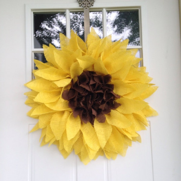 Jute Sonnenblume Kranz 24"