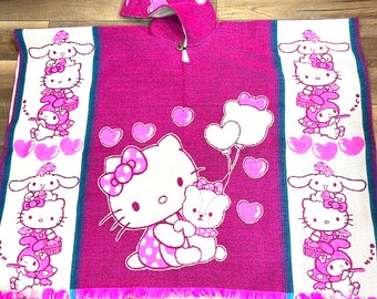 Hello Kitty Poncho  Alpaca Wool Blend Adult size