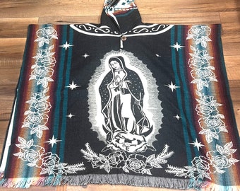 Guadalupe Virgencita Virgin Mary Alpaca   Poncho Virgen de Guadalupe