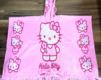 Pink Hello Kitty Poncho  Alpaca Blend