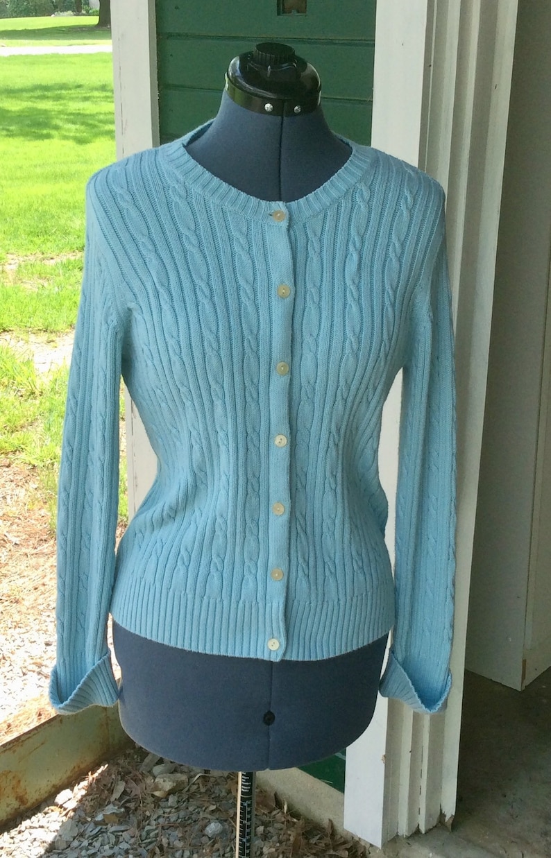Vintage Casual Corner Annex cable knit cardigan sweater.