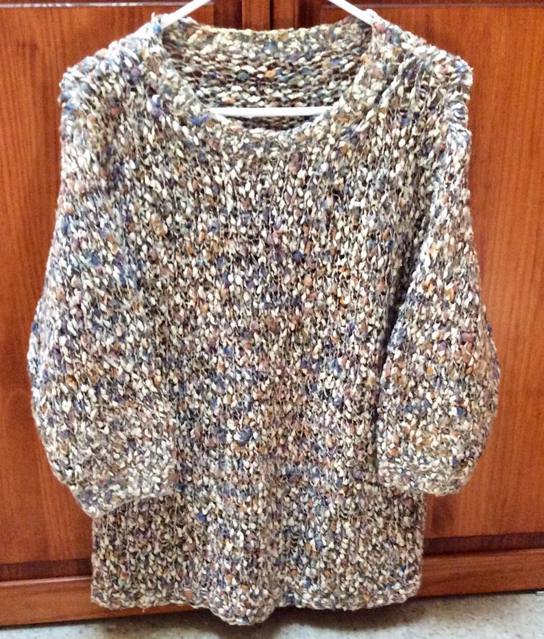 Hand Knit 1980/'s Rag Sweaterlooks great with jeans.