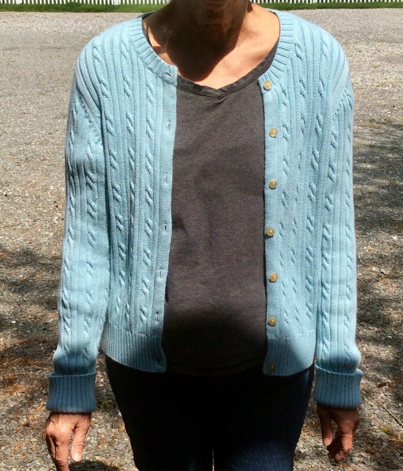 Vintage Casual Corner Annex cable knit cardigan sweater.