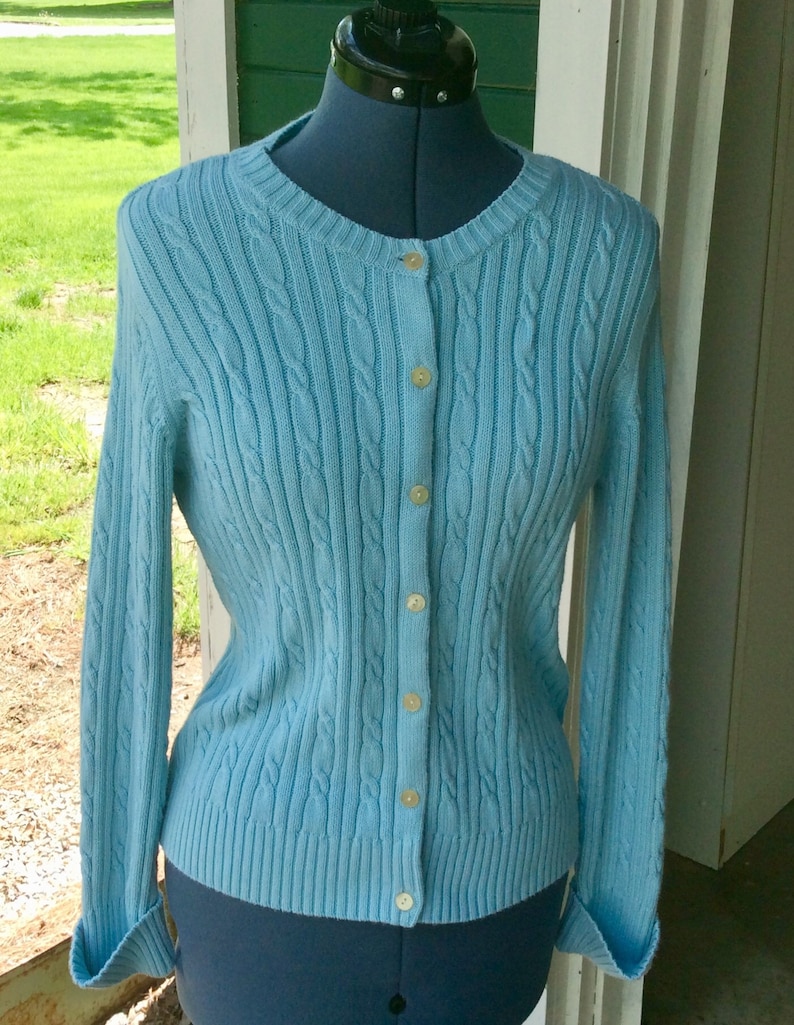 Vintage Casual Corner Annex cable knit cardigan sweater.