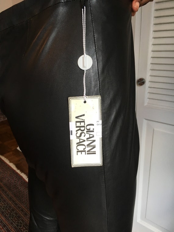 Gianni Versace Vintage Leather Ladies Pants with … - image 8