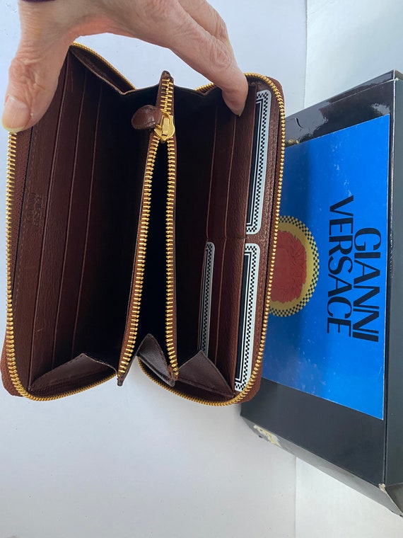 Gianni Versace Vintage Large Ladies Brown Leather… - image 5