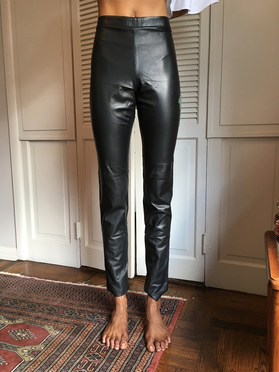 Gianni Versace Vintage Leather Ladies Pants with … - image 2