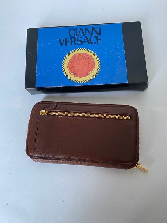 Gianni Versace Vintage Large Ladies Brown Leather Wallet - Etsy
