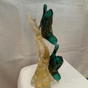 Murano Vintage Glass Sculpture 2 Birds on a Branch