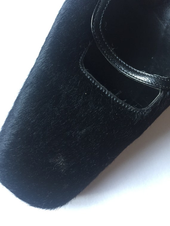 Buy Fendi Vintage Open Back Black Cow Fur Shoes Online in - Etsy