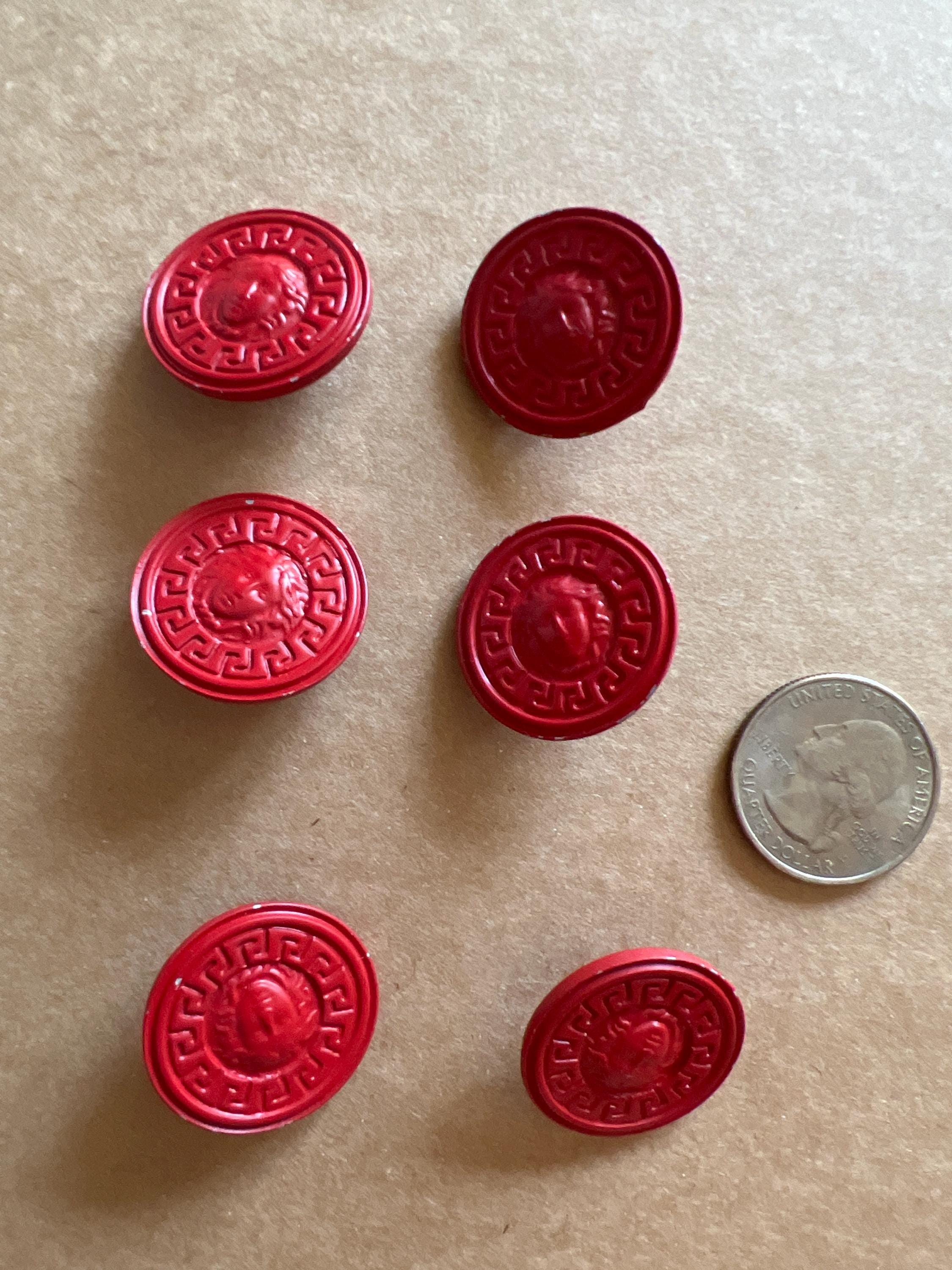 ジャンニ・ヴェルサーチ ヴィンテージ 6個セット 金属製 レッド 