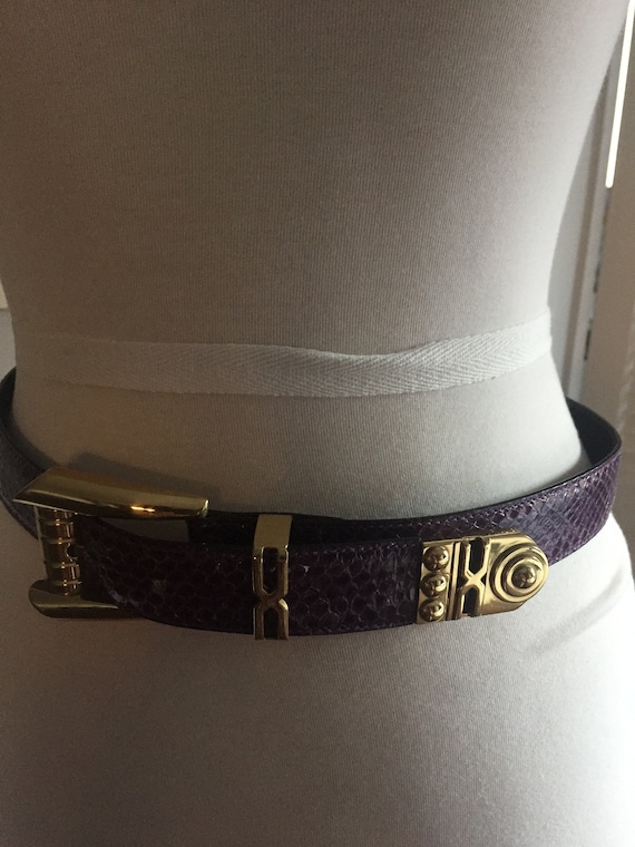 Gianni Versace Vintage First Logo Reptile Purple L