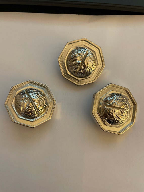 Gianni Versace Vintage Rare Set of 3 Buttons - Medusa Head With