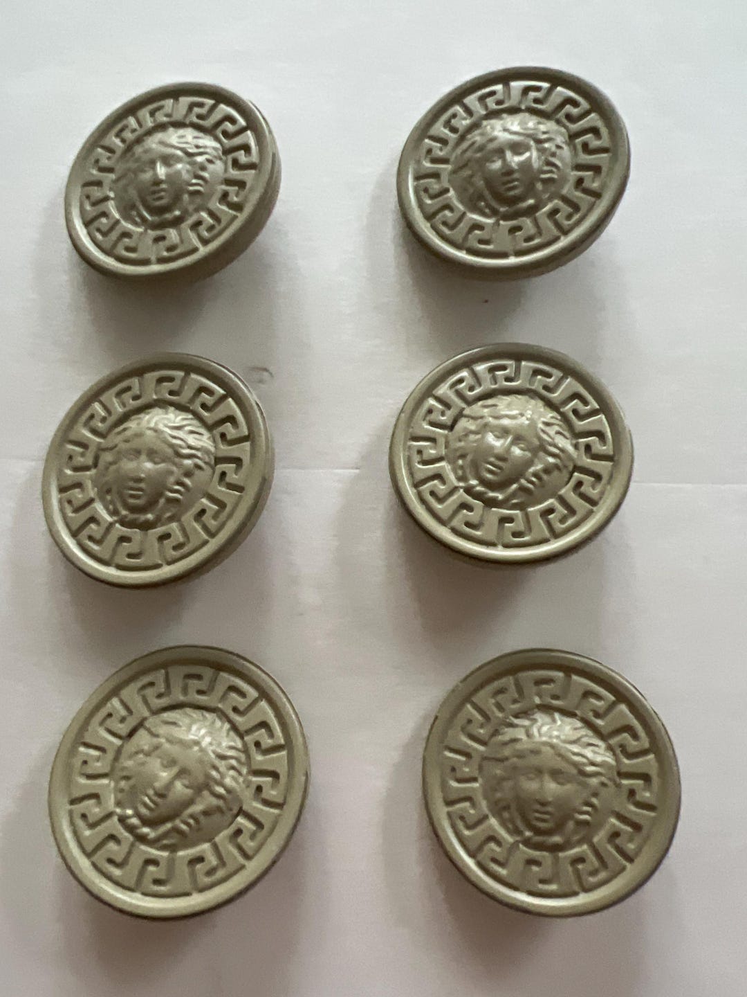 Vintage Gianni Versace Metal Buttons, Medusa & Greek Key (set of 6) - Etsy