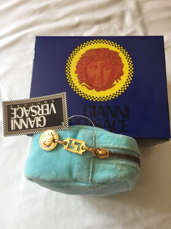 Versace Turquoise Vintage Terry cloth Pouch in i
