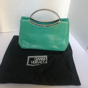 Vintage Gianni Versace Turquoise Piton Bag