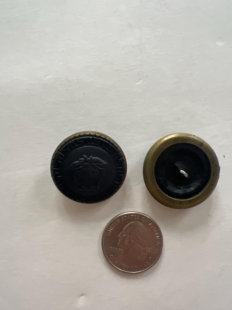 Gianni Versace Vintage Set of 6 Buttons Medusa Head & Greeck Key ...