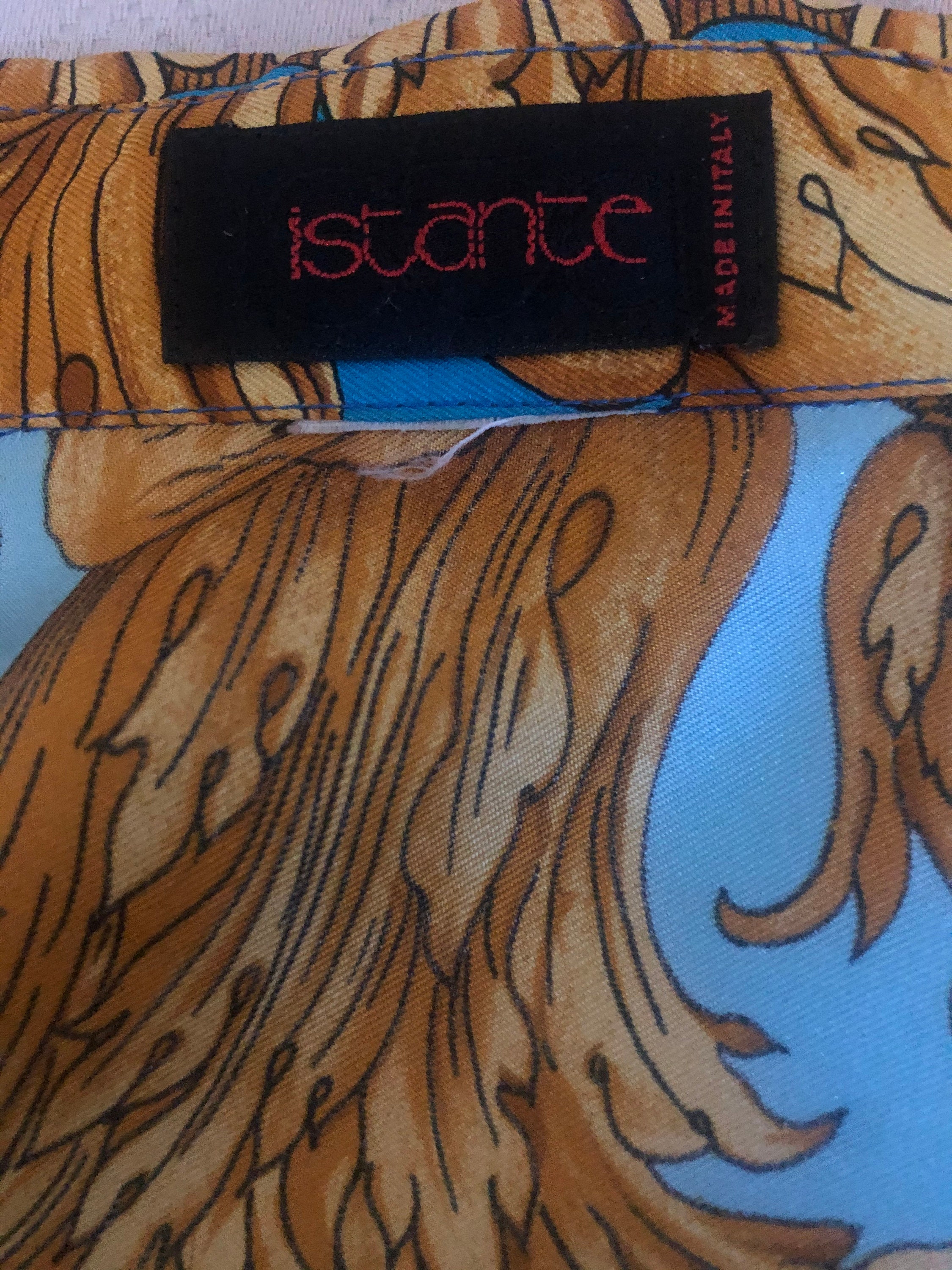 Versace - Istante Vintage Baroque Women Silk Shirt Blue