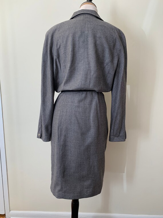 Thierry Mugler Vintage Grey Light Wool Dress -Sho… - image 2