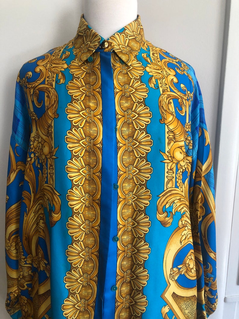 Versace Istante Vintage Baroque Women Silk Shirt - Etsy